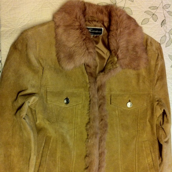 Fur suede brown jacket