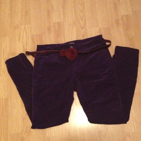 Ann Taylor loft super skinny cords in purple