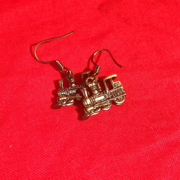 New train earrings