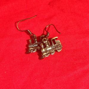 New train earrings