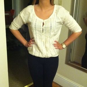 Aeropostale off white button up blouse