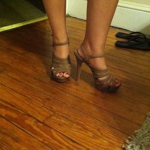 Charlotte Russe brown strappy heels