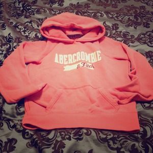 A&F coral colored pull over sweat shirt
