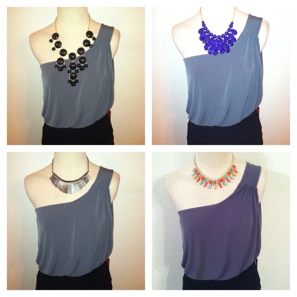 *NWT* One Shoulder Color Block Dress with ruching - Picture 4 of 4