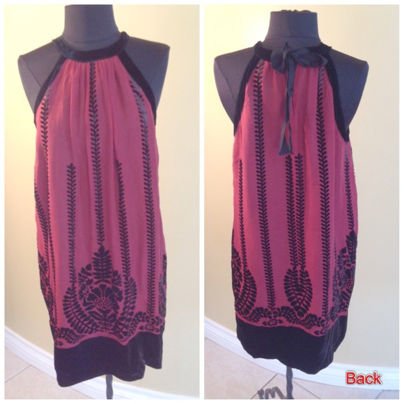 Zara - red and black velvet dress