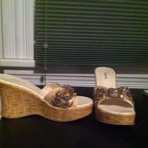 Beaded cork wedges!