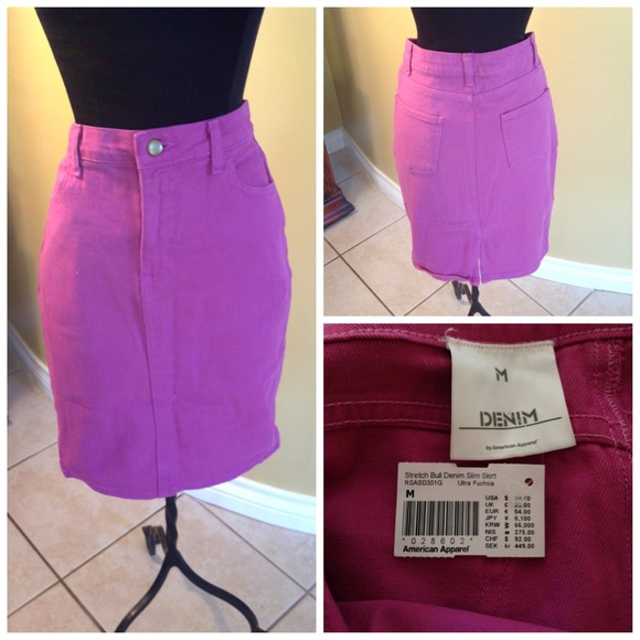 American Apparel - pink denim skirt