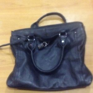 Black leather bag