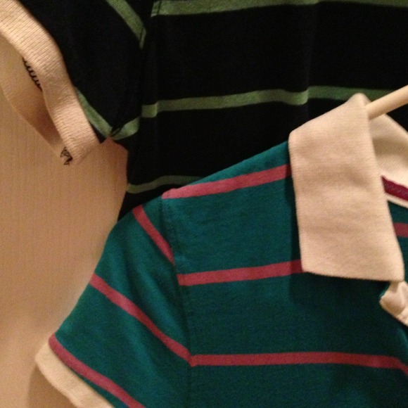 2 Mossimo polo shirts pink & aqua/navy & mint grn - Picture 4 of 4