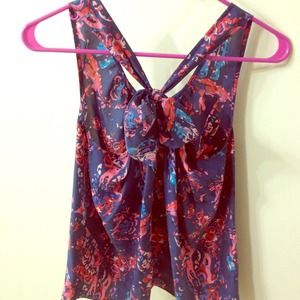 Juicy Couture silk tie-back tank