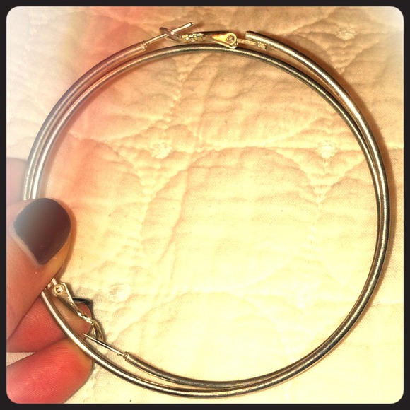 Silver color hoop earrings