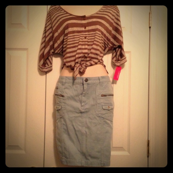 Stripped front wrap shirt