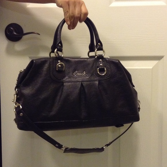Coach leather large duffle satchel bag