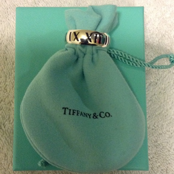 ❤Sold❤Men's Tiffany's black number atlas ring size - Picture 1 of 3