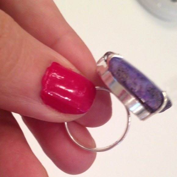 Sold💚💚Stamped 925 purple Druzy ring size 7.5 - Picture 2 of 2