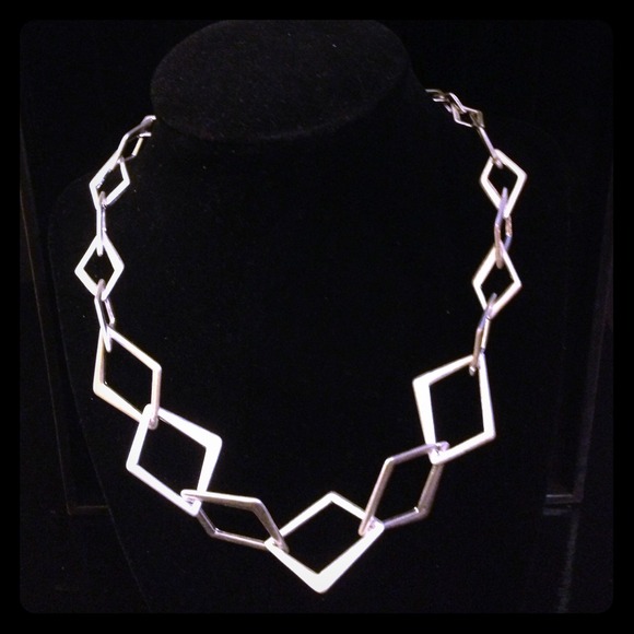 Diamond Cut Out Link Necklace & Earring Set