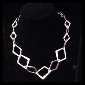 Diamond Cut Out Link Necklace & Earring Set