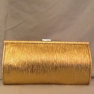 Gold fabric clutch