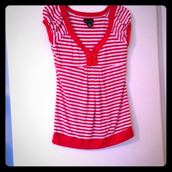 Red white stripes shirt
