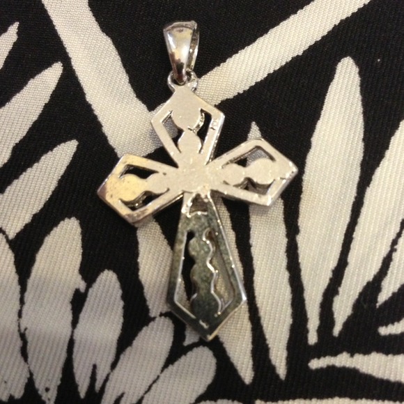 Bundled! 🎀Pink Iridescent Cross Pendant🎀 - Picture 2 of 2