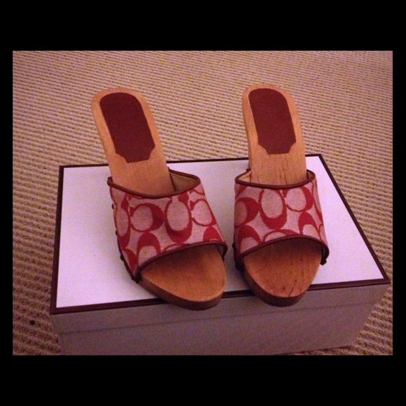 Authentic Red Coach Sandals