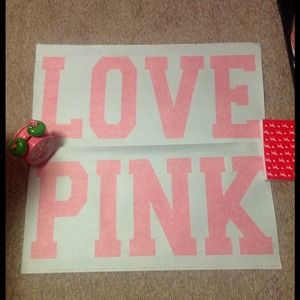 Victorias secret LOVE PINK vinyl decal lettering