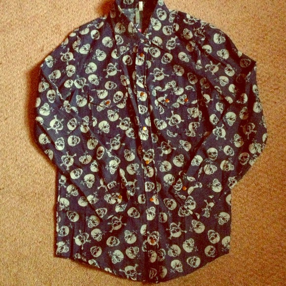 Skulls button down shirt