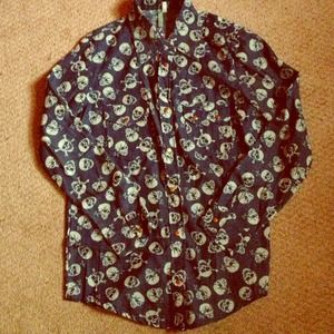 Skulls button down shirt