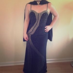 Black beaded evening gown.  Just reduced!!