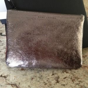 Marc Jacobs Bronze Metallic Leather Pouch