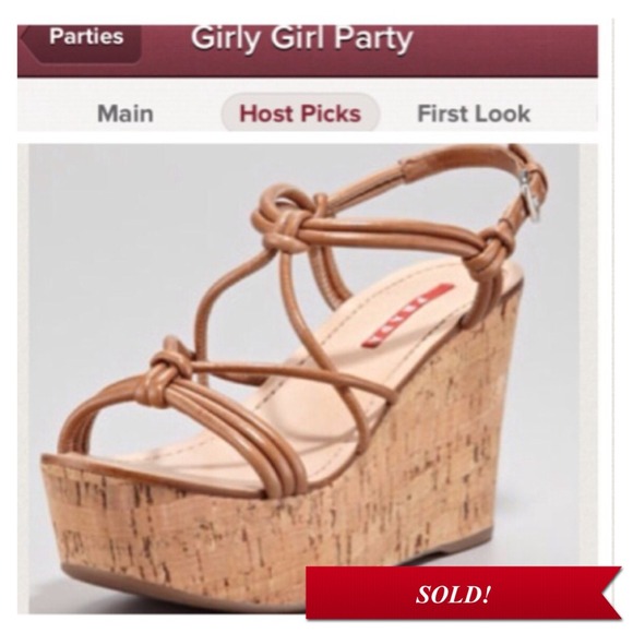 Prada Shoes - ❌SOLD❌ Prada Knot Strap Cork Wedge Sandals