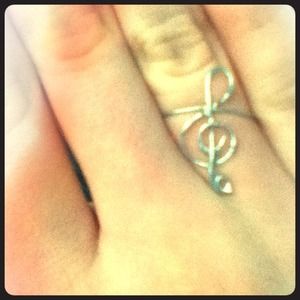 Beautiful trendy handmade treble clef ring