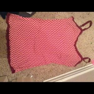 Polka dotted tank with connected bra
