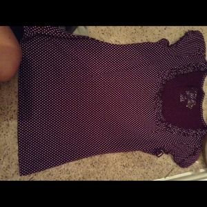 Purple polka dotted shirt