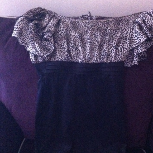 Cheetah and black short dress