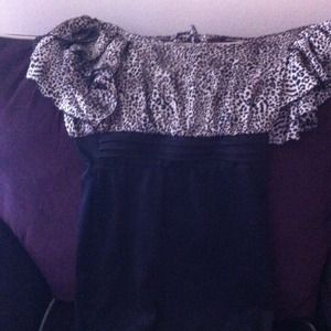 Cheetah and black short dress