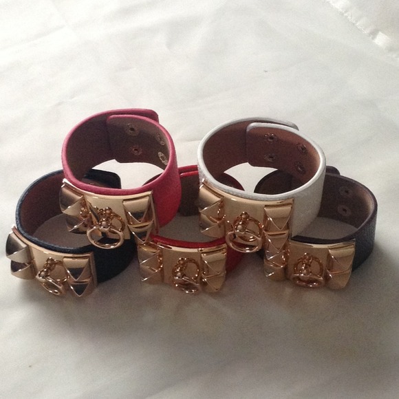 Faux Leather Studded Bracelets