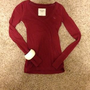 A&F Maroon Long Sleeve Shirt
