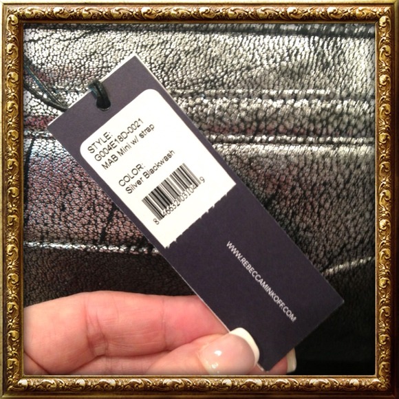 NWT REBECCA MINKOFF Silver Blackwash MAB Mini Bag - Picture 2 of 4