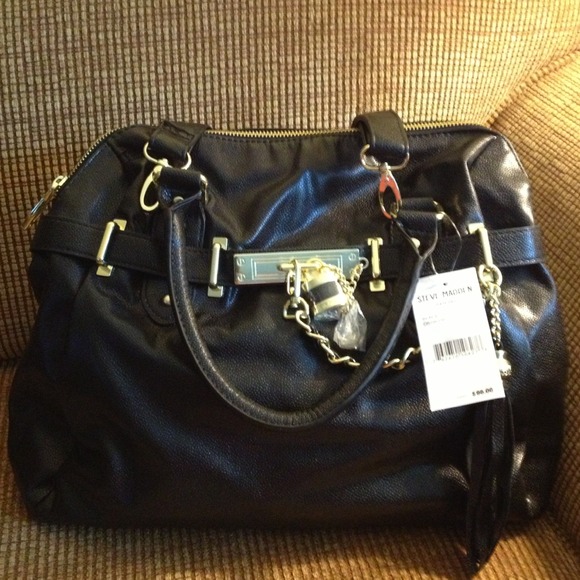 Steve Madden black satchel with lock