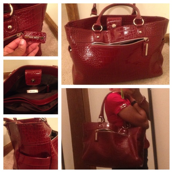 Nine West Handbags - 💟SALE💟Red faux croc Nine West tote