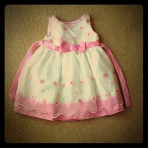 SOLD-Pink and white toddler dress