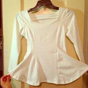 Peplum cream shirt. NWT