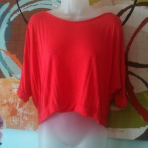 ***Sold***Coral crop shirt
