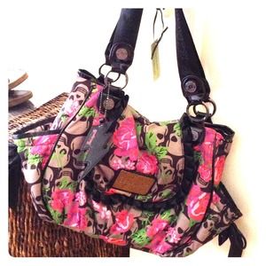 Betsey Johnson Skulls in Bloom shoulder bag
