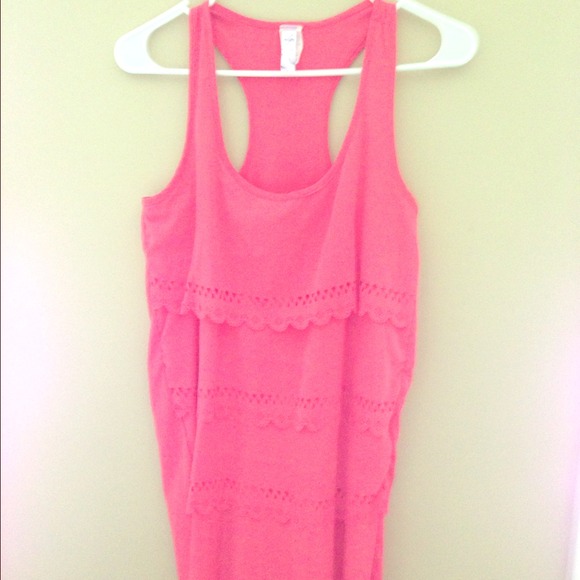 Francesca's Collection racer back Hot Pink dress.