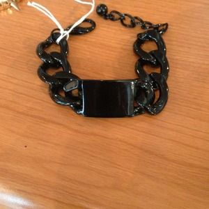 Black- Chunky dog tag bracelet