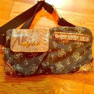 Baby phat purse. Jean and snake skin