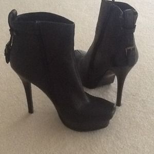 Jessica Simpson black leather ankle boots