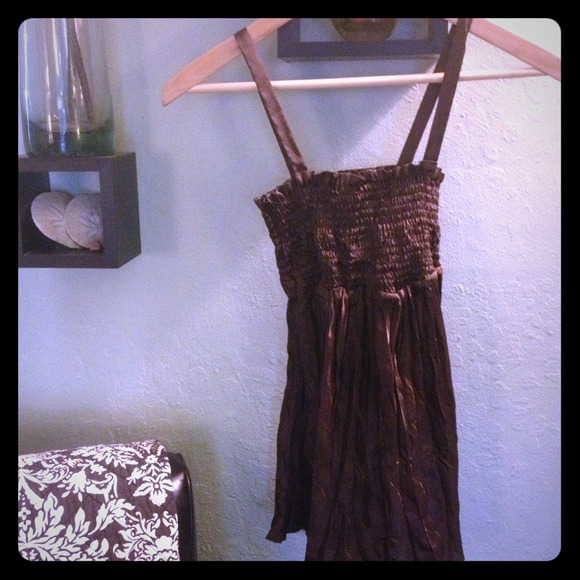 Silky chocolate brown tank top